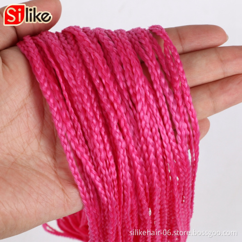Zizi Braids Crochet Box Braids Twist Synthetic Braiding Hair Extensions 24 roots/Pack Pink White Purple Bug Gray 613 silike
